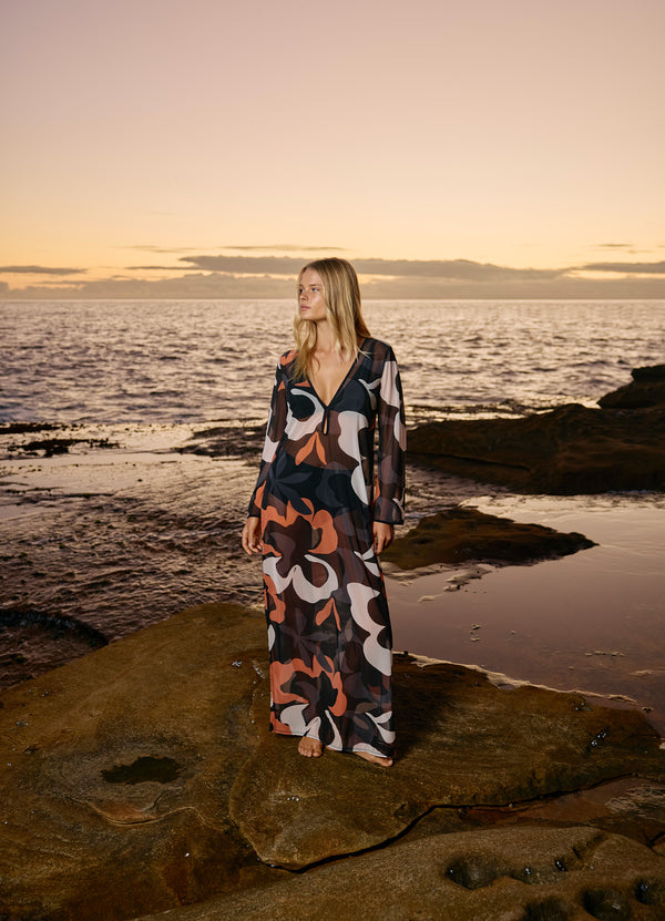 Cactus Garden Mesh Coverup