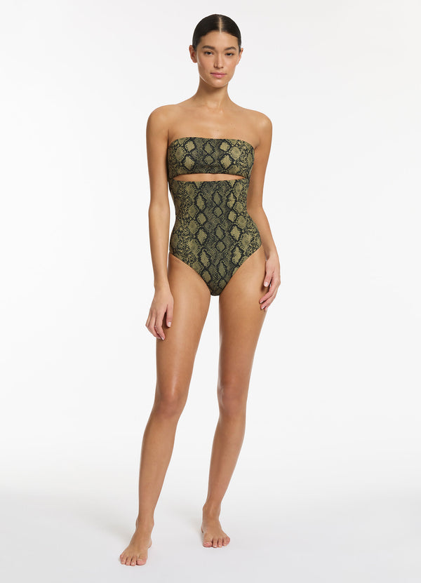 Python Splice Bandeau One Piece - Olive
