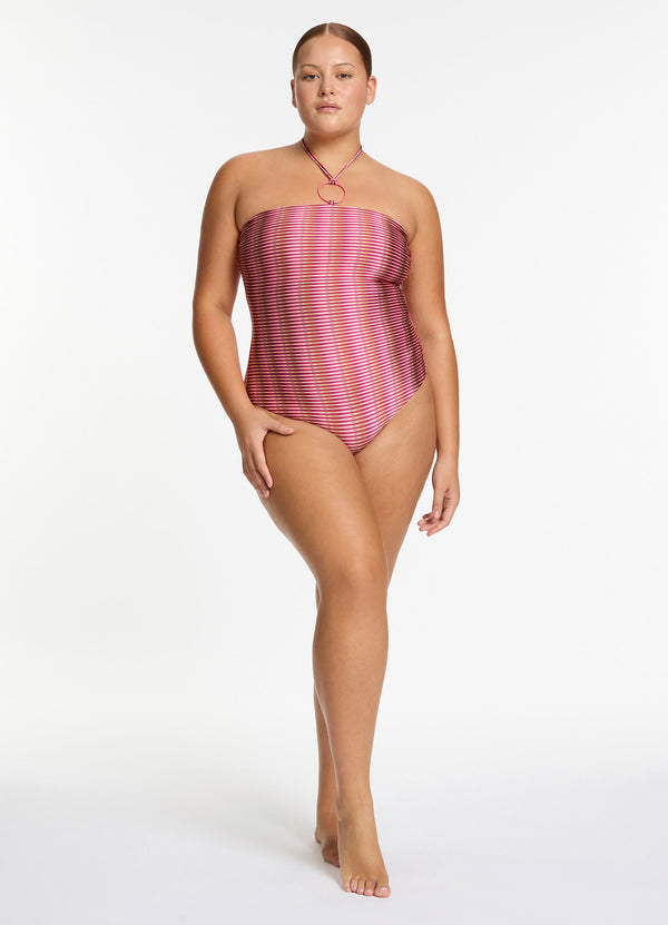 Alessia Geo Halter One Piece - Peony