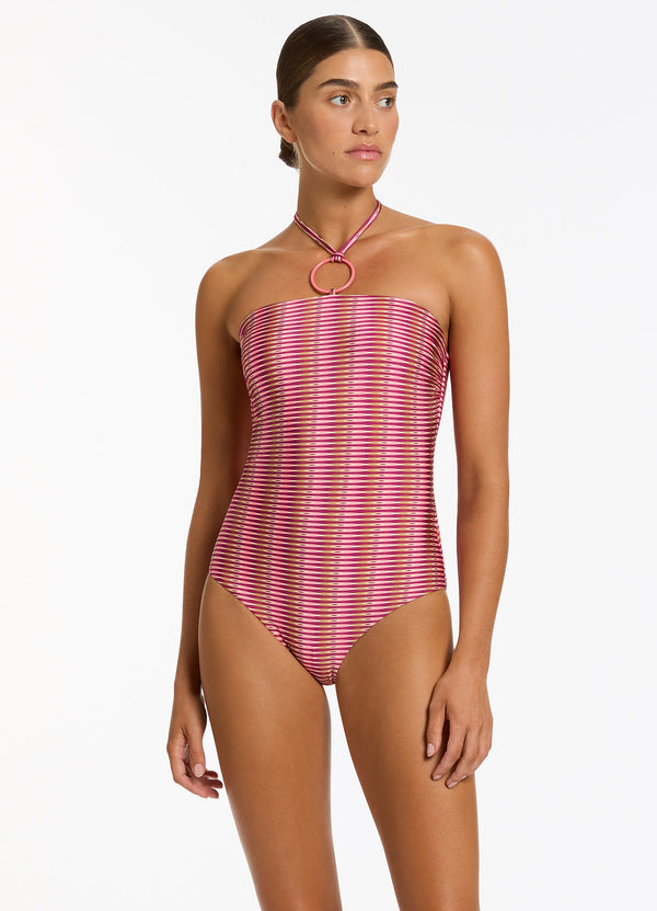 Alessia Geo Halter One Piece - Peony
