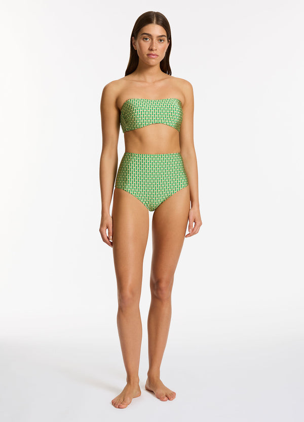 Mattala Geo High Waist Bikini Bottom - Flora