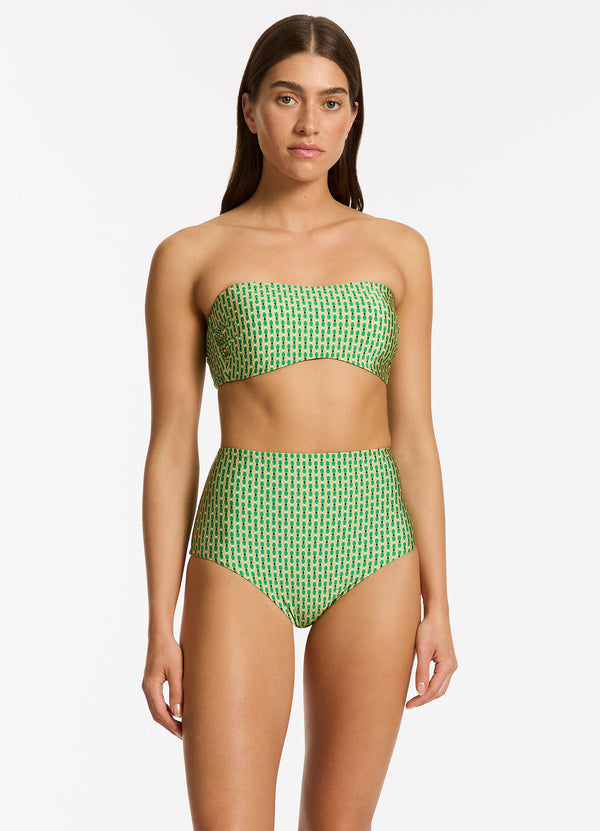 Mattala Geo High Waist Bikini Bottom - Flora
