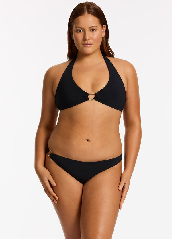 Jetset Lien Triangle Bikini Top - Black