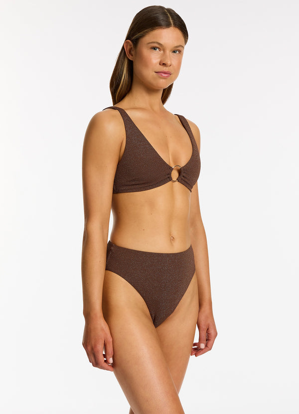 Tirari Nights Triangle Bikini Top - Chocolate