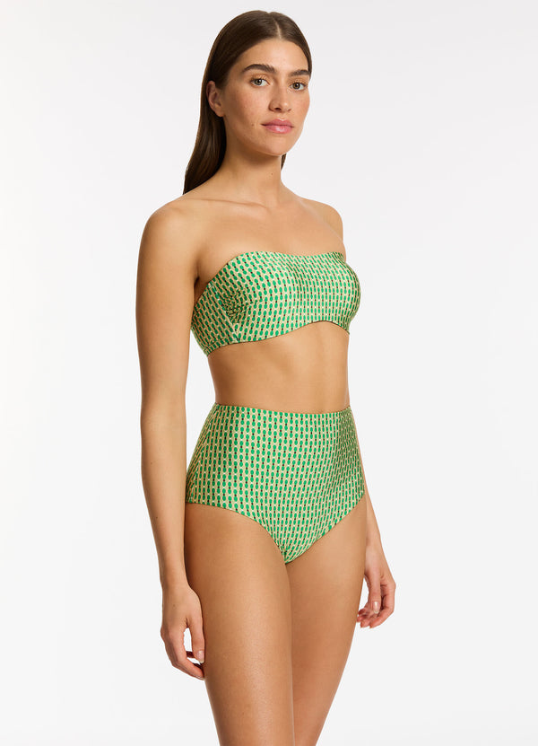 Mattala Geo Moulded Bandeau Bikini Top - Flora