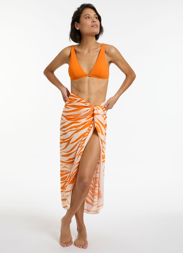Fine Lines Sarong - Papaya