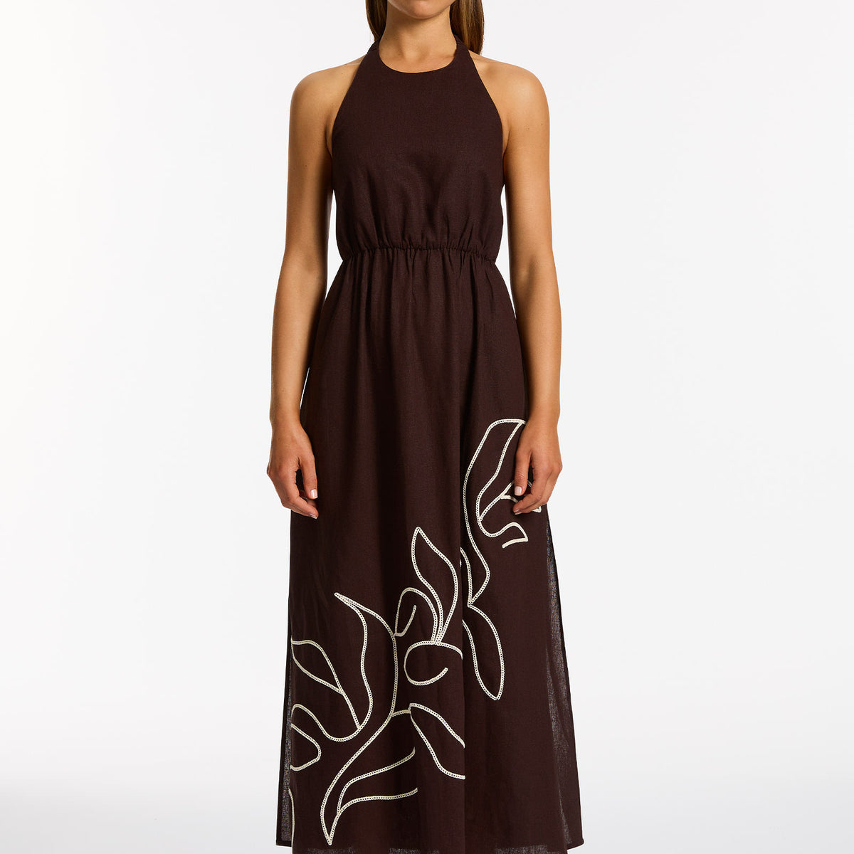 DAHLIA CHOCOLATE SATIN TWO PIECE