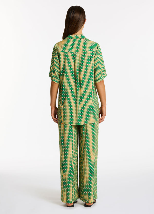 Mattala Geo Short Sleeve Shirt - Flora