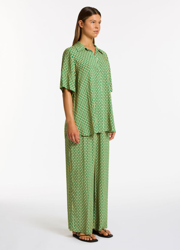 Mattala Geo Short Sleeve Shirt - Flora