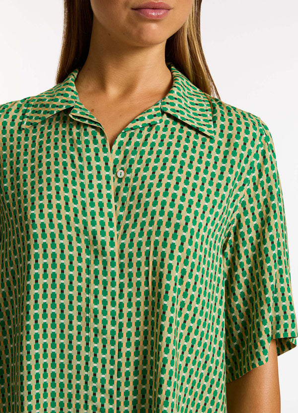 Mattala Geo Short Sleeve Shirt - Flora