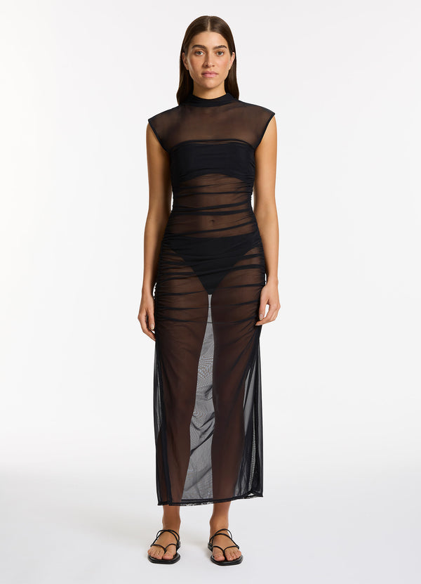 Jetset Lure Mesh Dress - Black