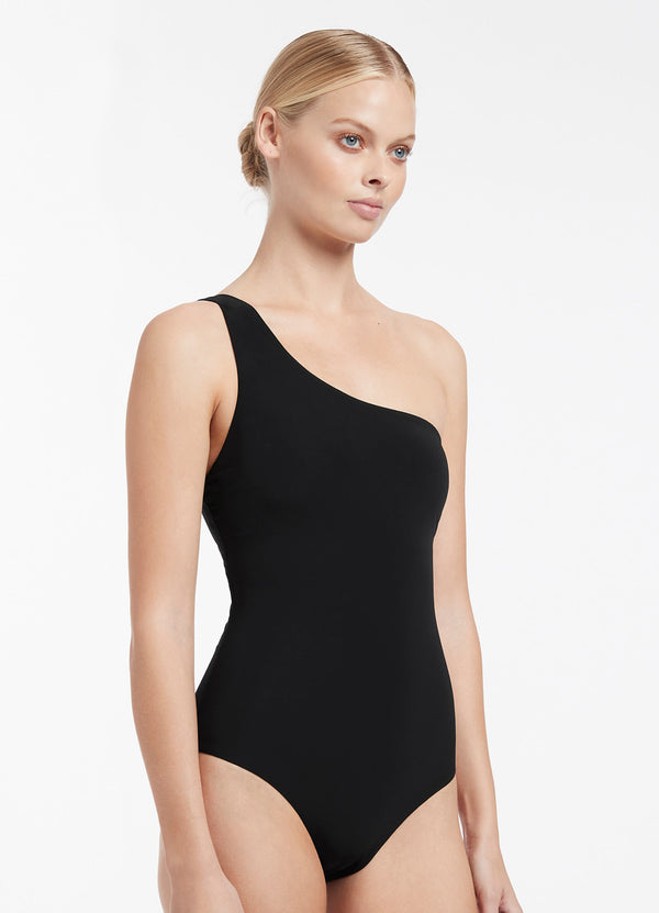 Jetset One Shoulder One Piece - Black