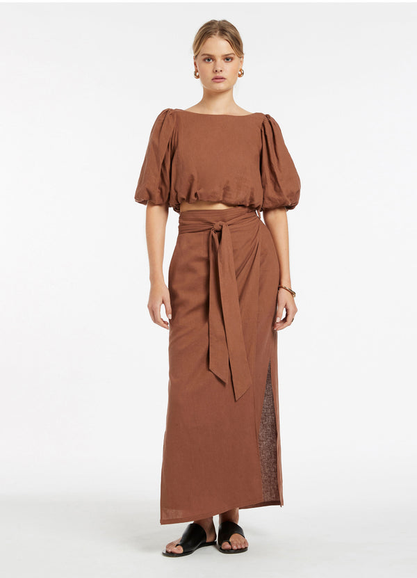Palmas Straight Skirt/Sarong - Desert Brown