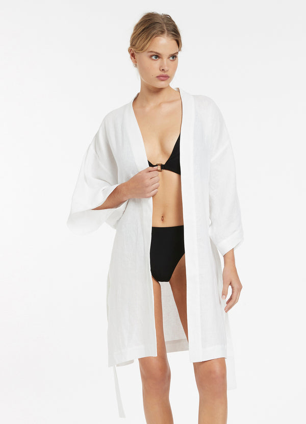 Jetset Beach Robe - White