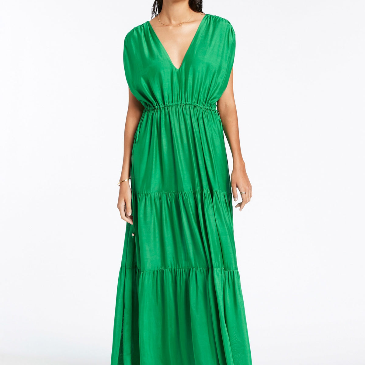 jet set club green dress Jetset Tiered Maxi Dress