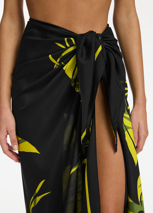 Shadow Palm Sarong - Black