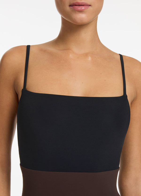 Versa Tank One Piece - Black/Chocolate