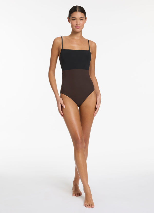 Versa Tank One Piece - Black/Chocolate