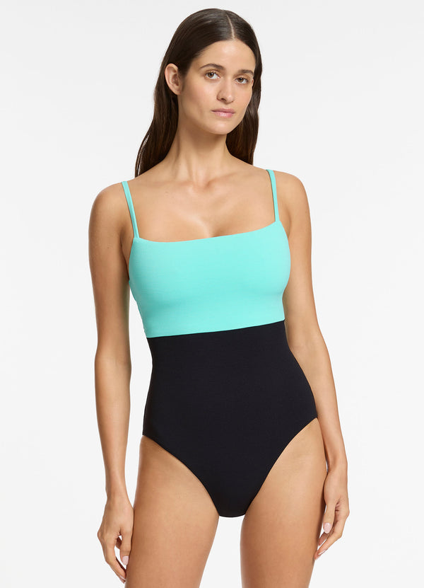 Versa Rib Minimal Tank One Piece - Black / Dolce