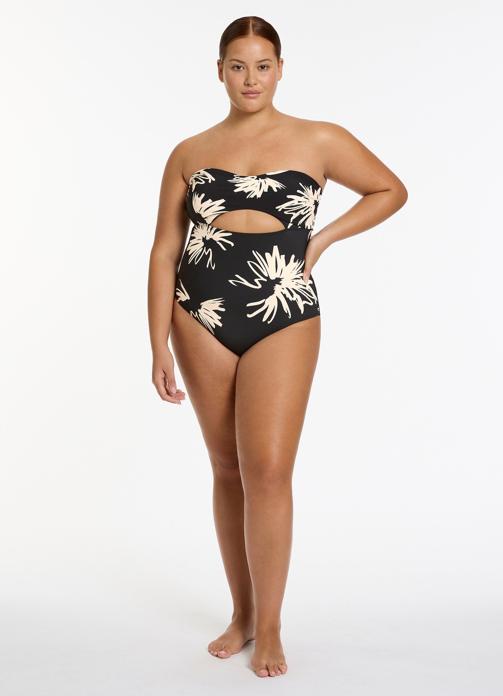 Zoa Cut Out Bandeau One Piece - Black – JETS US