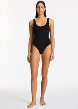 jets australia Jetset Scoop Neck High Leg One Piece - Black