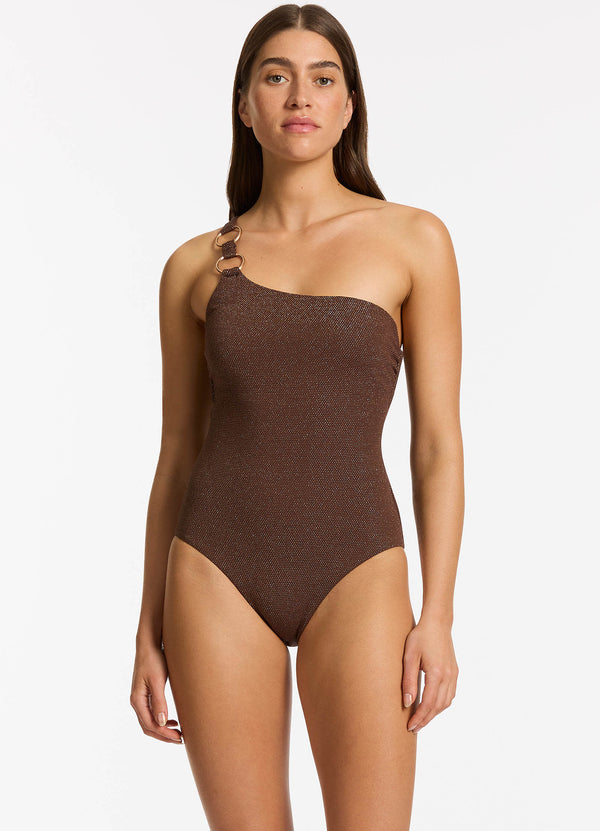 Tirari Nights One Shoulder One Piece - Chocolate