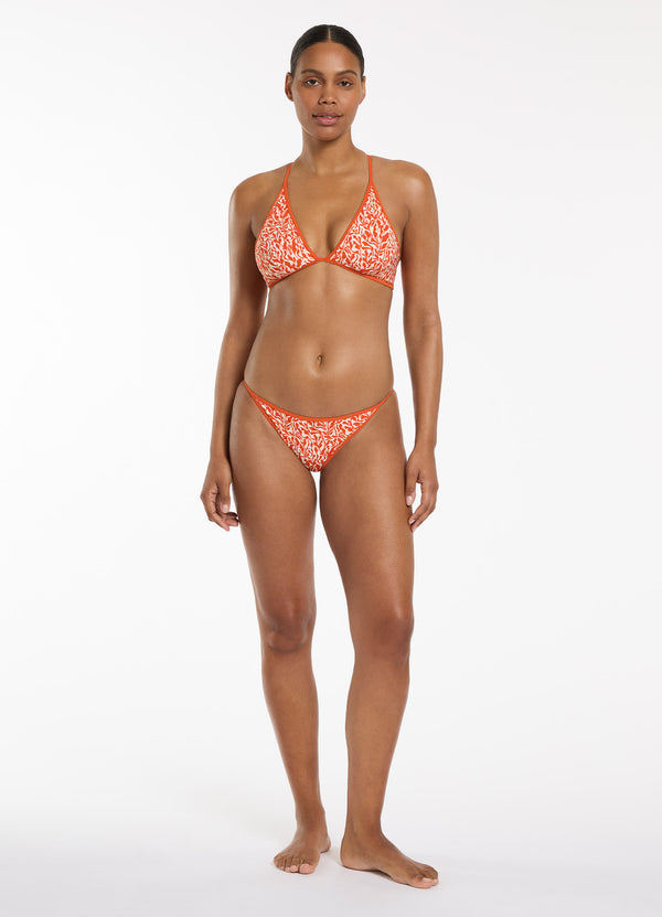 Sereno Ditsy Hipster Bikini Bottom - Coral