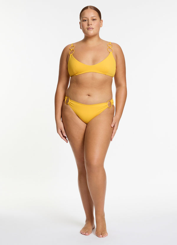 Alessia Trim Side Hipster Bikini Bottom - Sunflower