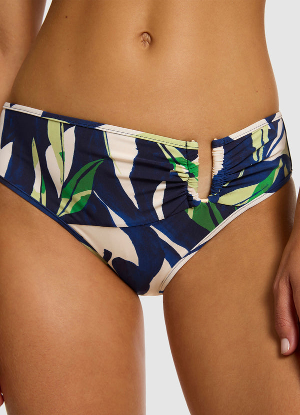 Fauna U Trim Mid Rise Bikini Bottom - Ink