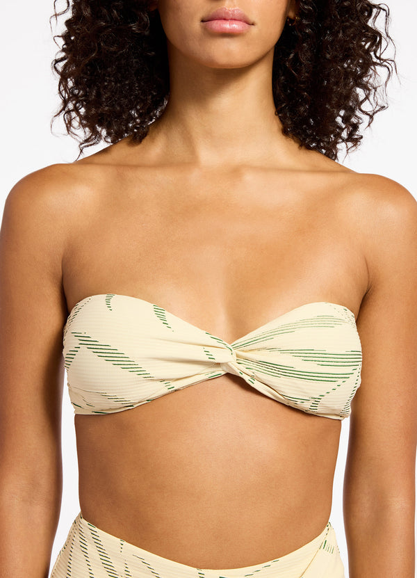 Botanic Lines Bandeau Bikini Top