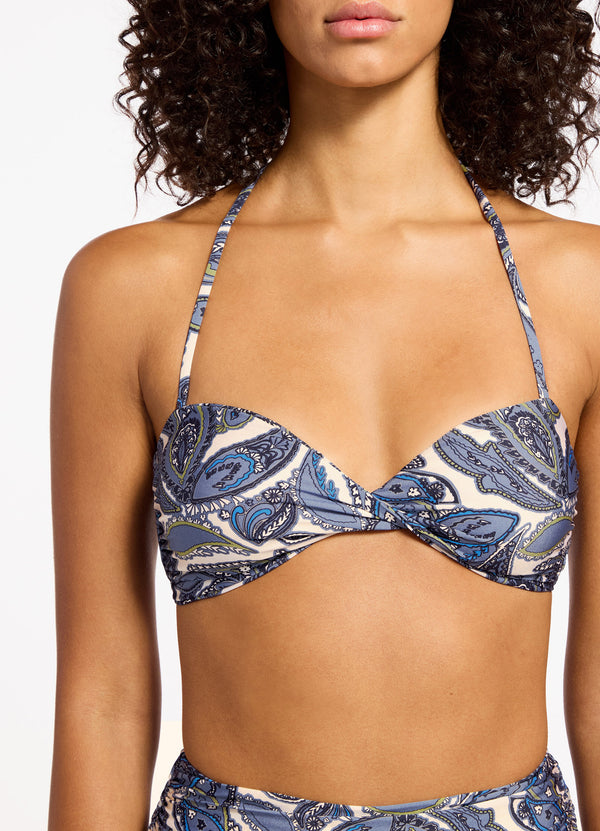 Oasis Paisley Bandeau Bikini Top