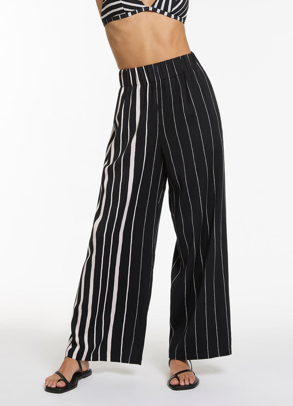 Lunar Stripe Relaxed Pant - Black/Chalk