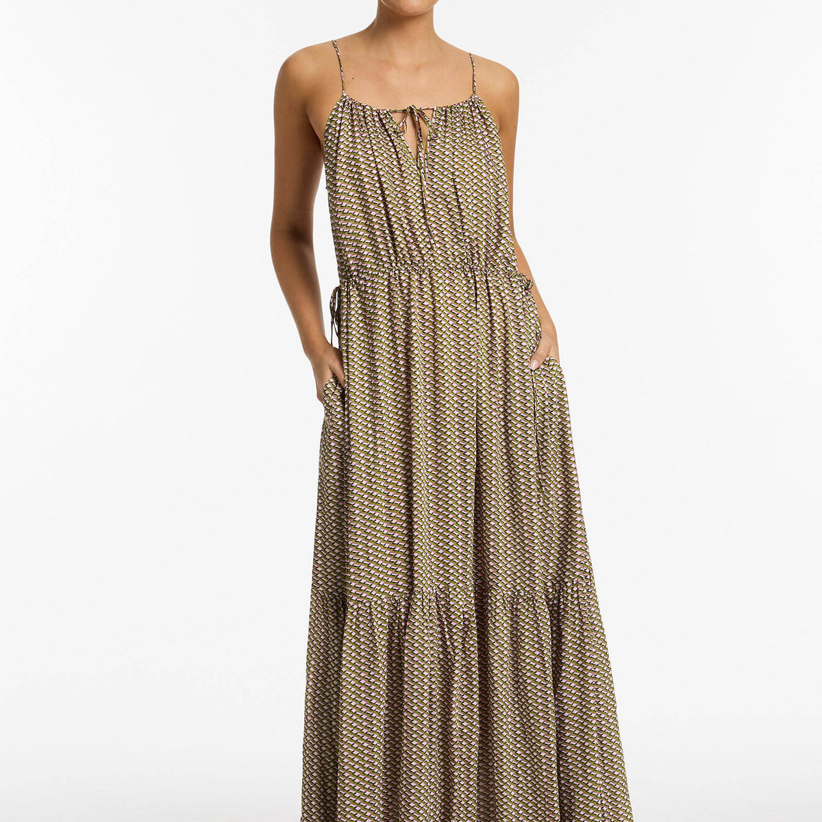 Infinity Drawcord Maxi Dress - Kelp – JETS US
