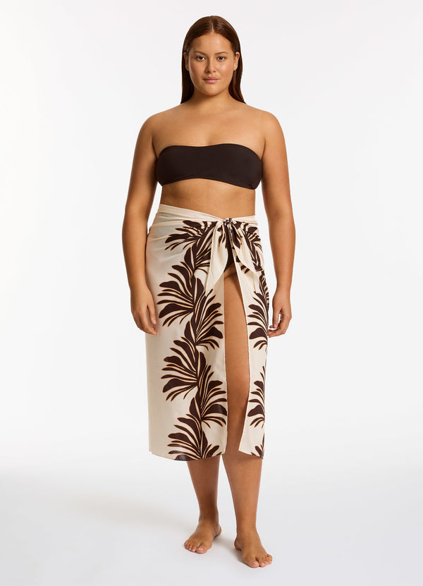 Dahlia Palm Sarong  - Cream