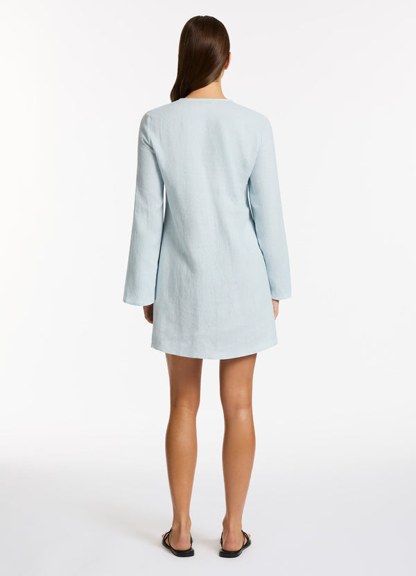 Zarla Tie Front Mini Cover Up - Pebble