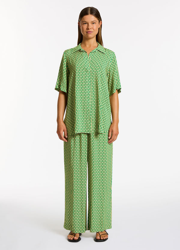 Mattala Geo Short Sleeve Shirt - Flora