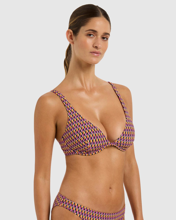 Lumiere D-DD Underwire Triangle Bikini Top - Wine Cup