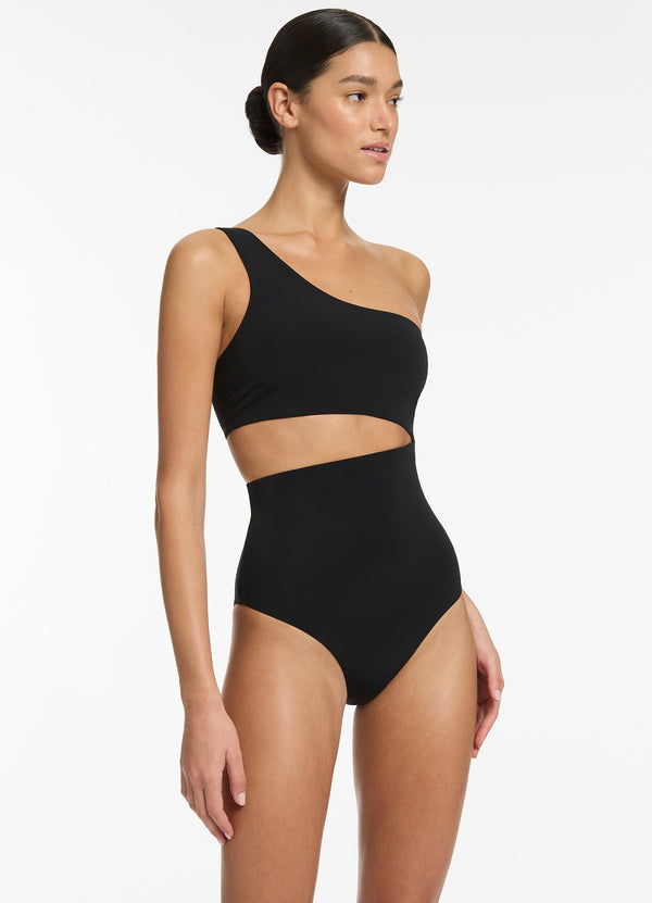 Jetset One Shoulder One Piece - Black