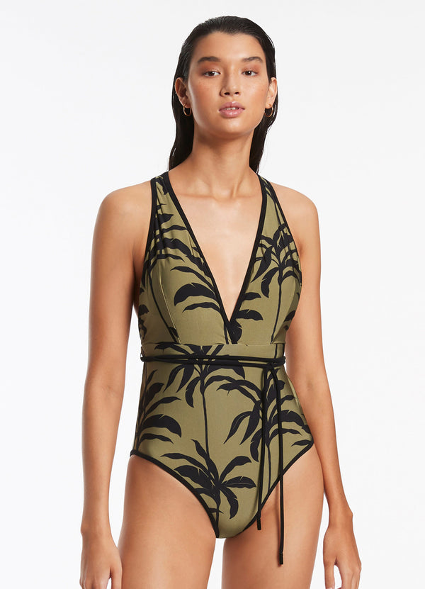 Palme Plunge One Piece - Olive