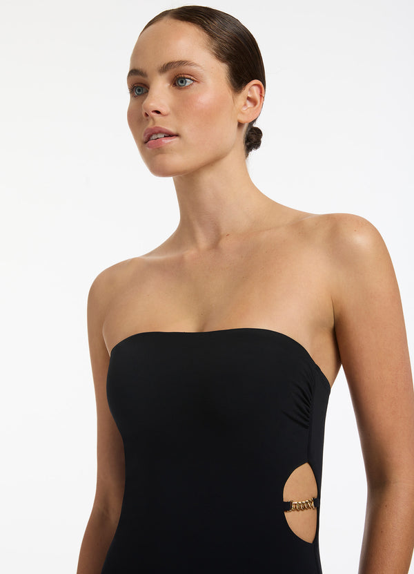 Lien Bandeau Minimal One Piece - Black