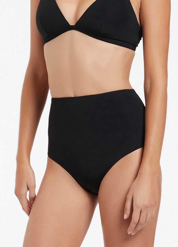 Jetset High Waisted Bikini Bottom - Black