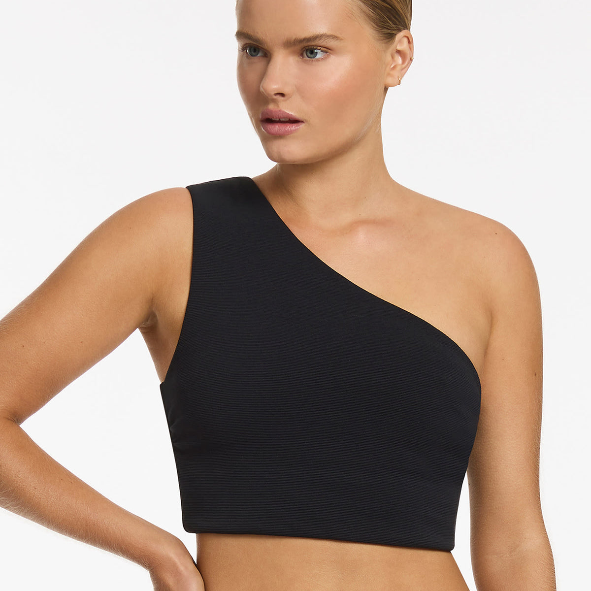 Isla Rib Wide Shoulder Top - Black – JETS US