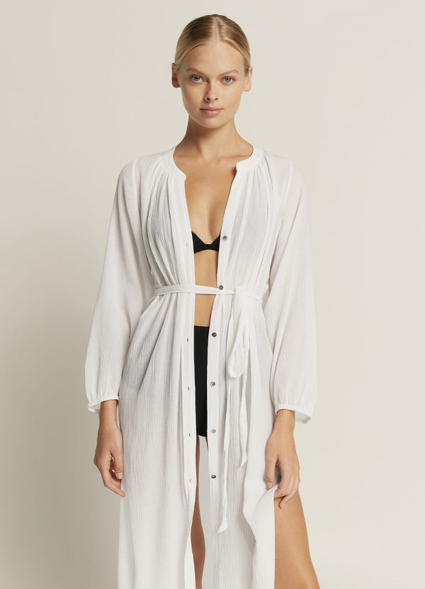 Jetset Longline Shirt Dress - White