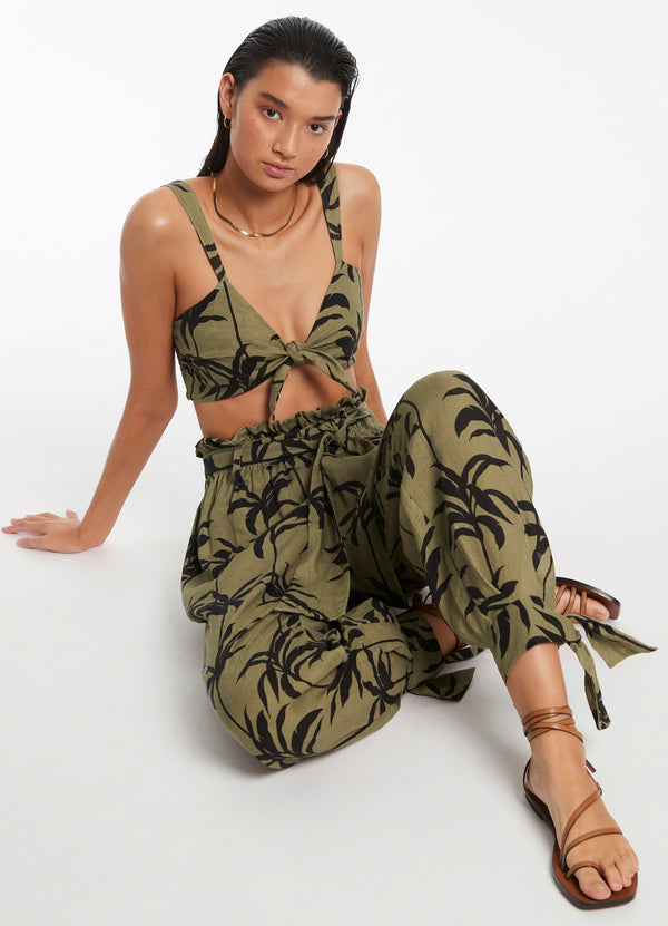 Palme Tie Top - Olive