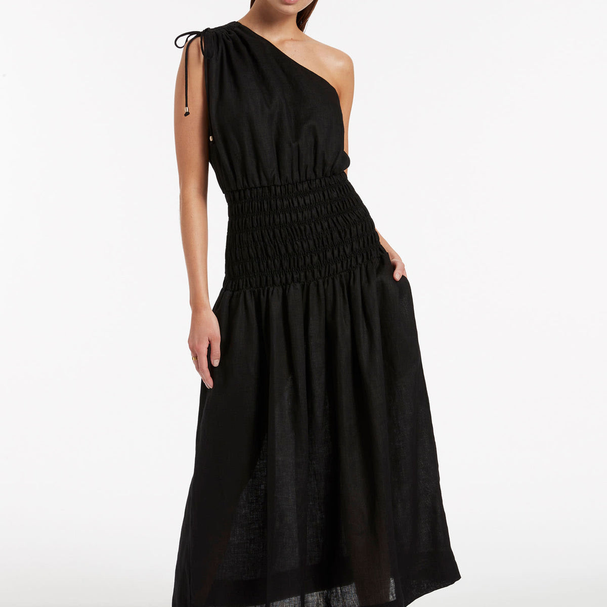 Jetset Shirred Dress - Black – JETS US