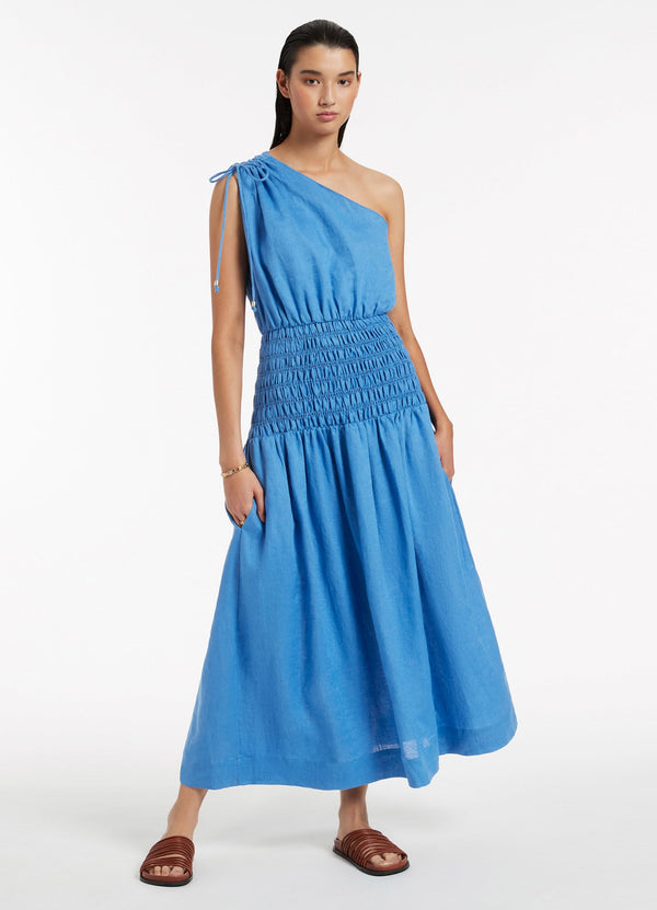 Jetset Shirred Dress - Cornflower