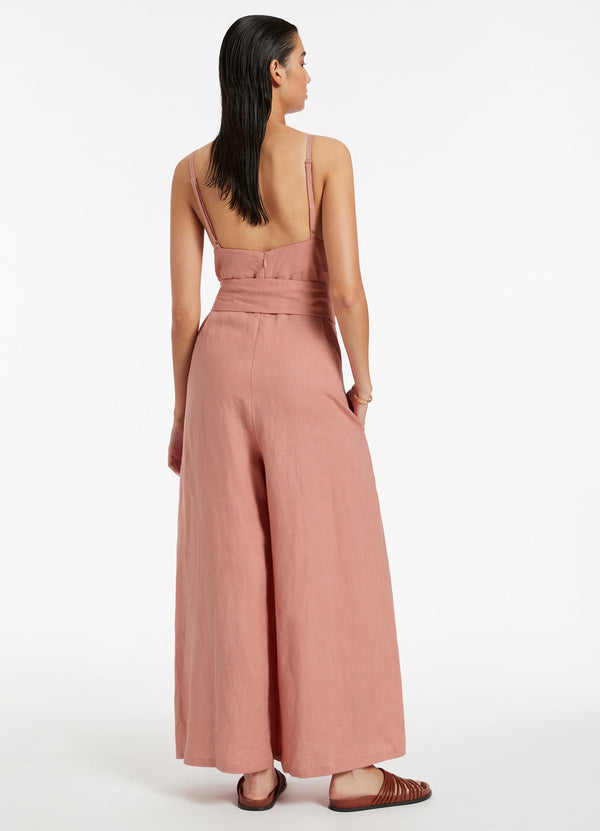 Jetset V-Neckline Jumpsuit - Musk