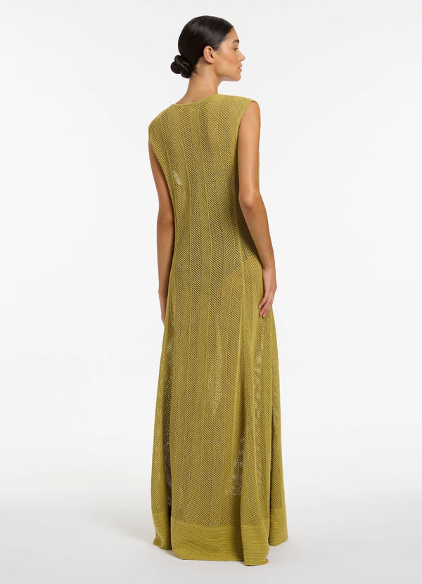 Echelle Crochet Maxi Dress - Pistachio